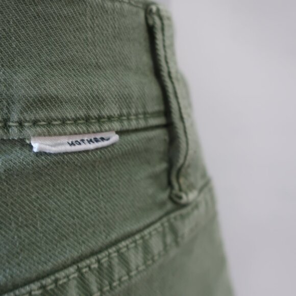 Women Mother The Wrapper Patch Springy Ankle Chalk Avocado Jeans 27 - Picture 8 of 12